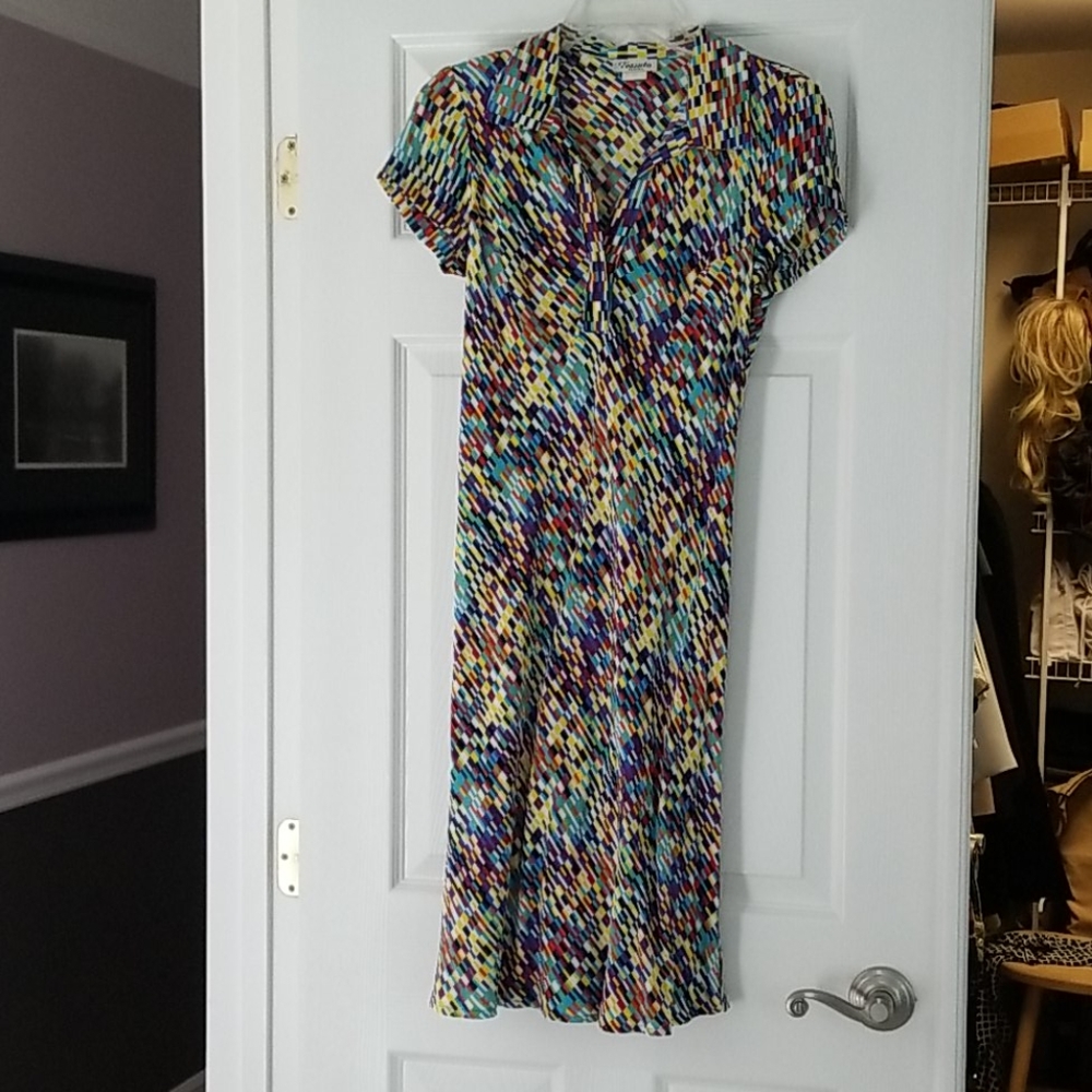 Multicolored 100% Rayon Dress